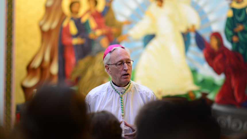 Bishop Boyea at Lumen Christi Catholic School