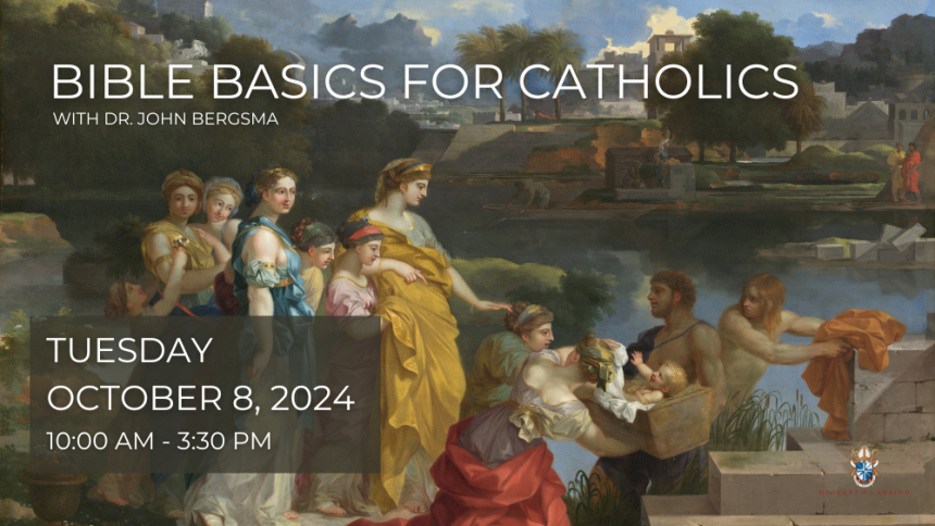 finding of moses painting with text overlay