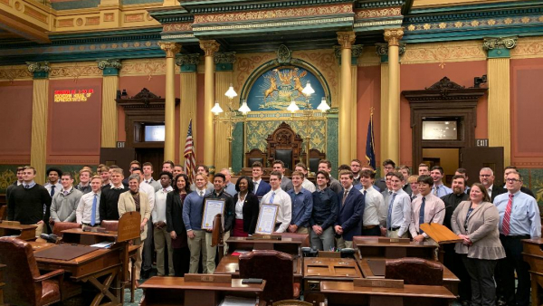 Lansing Catholic Football Team at State Capitol 