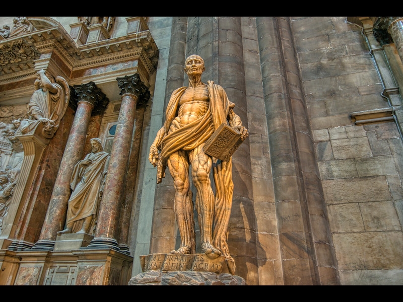 Saint Bartholomew statue in Duomo