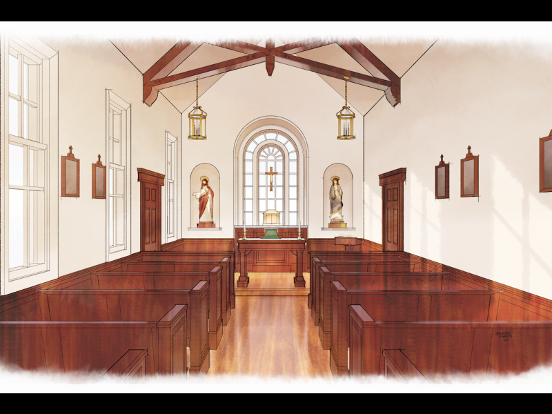 Architectural sketch of revamped Grotto at Saint Anthony in Hillsdale