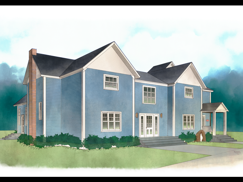 Architectural sketch of revamped Grotto at Saint Anthony in Hillsdale