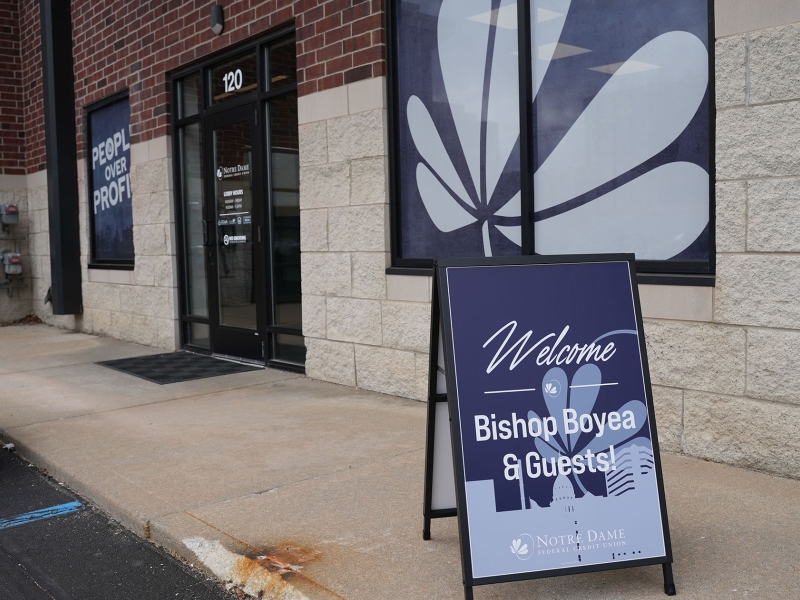 Bishop Boyea blesses Notre Dame FCU