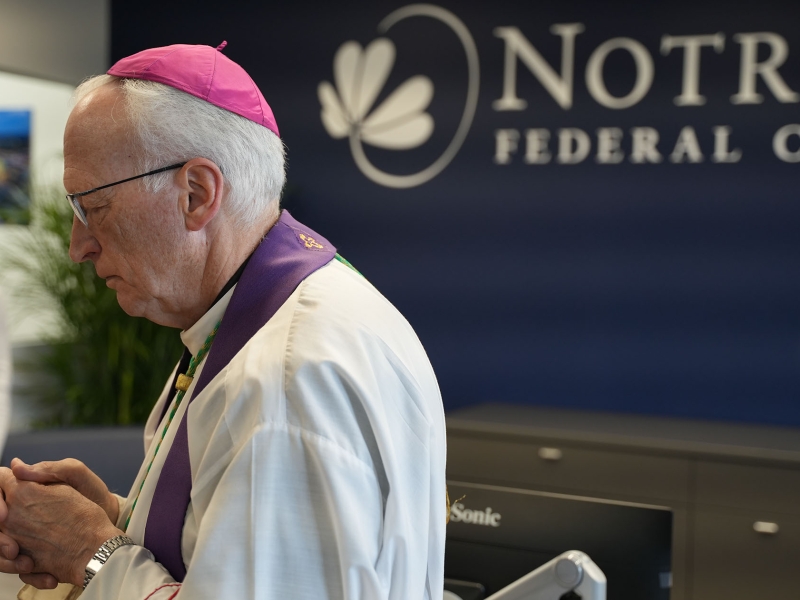 Bishop Boyea blesses Notre Dame FCU