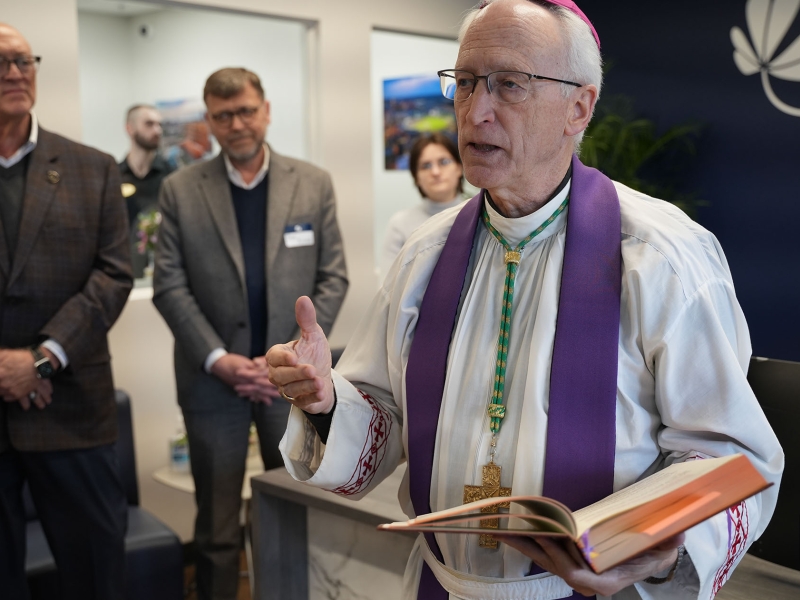 Bishop Boyea blesses Notre Dame FCU