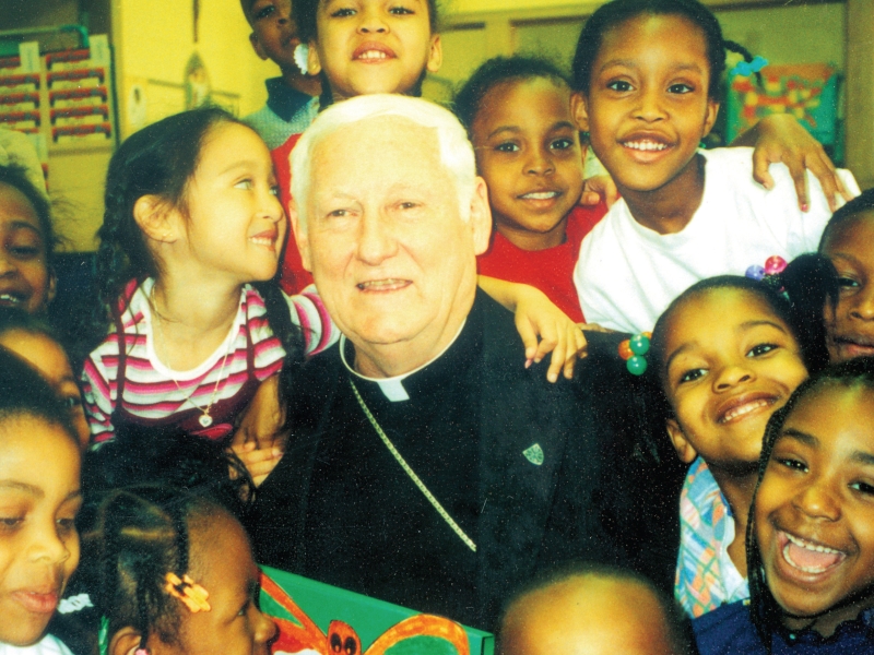 Bishop Mengeling pays a visit to Father DuKette School in Flint.